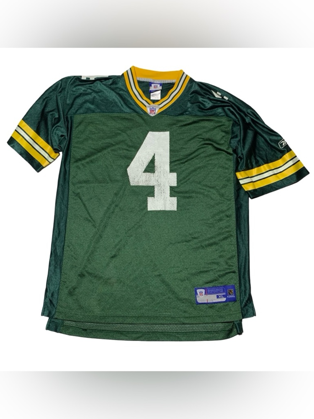 Vintage Reebok Green Bay Packers Favre #4 NFL Equipment Football Jersey XL As is
